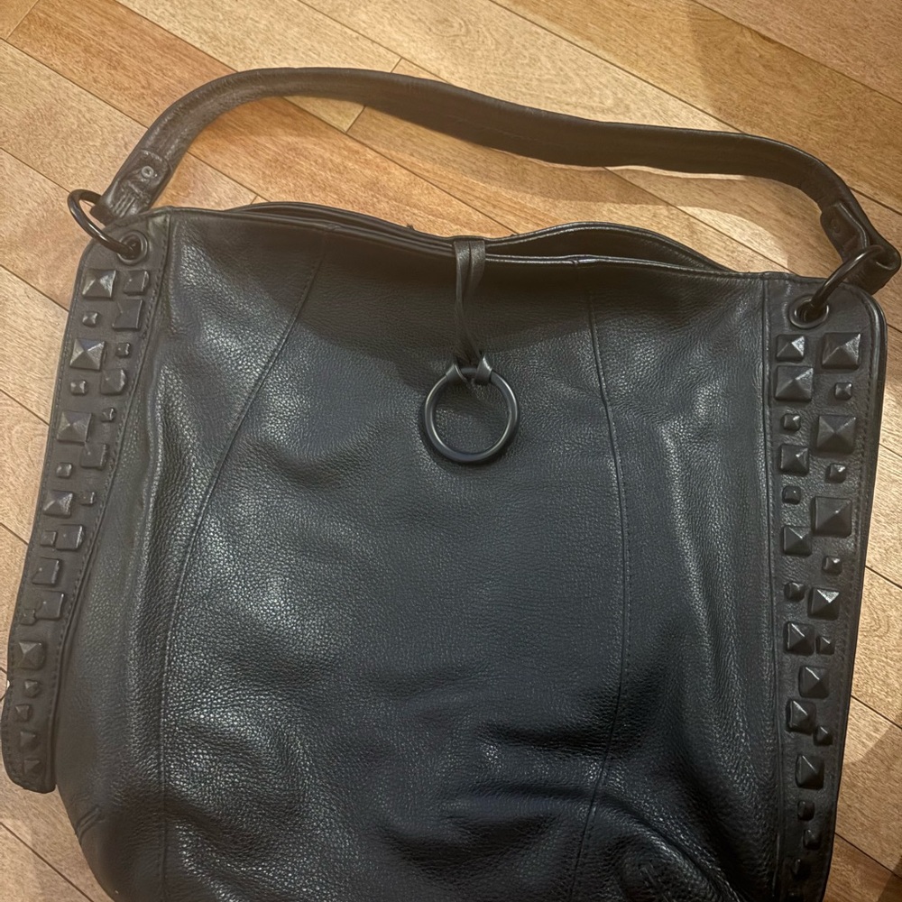 BCBGMaxAzria Black Hobo Bag with Premium Leather and Sleek Design